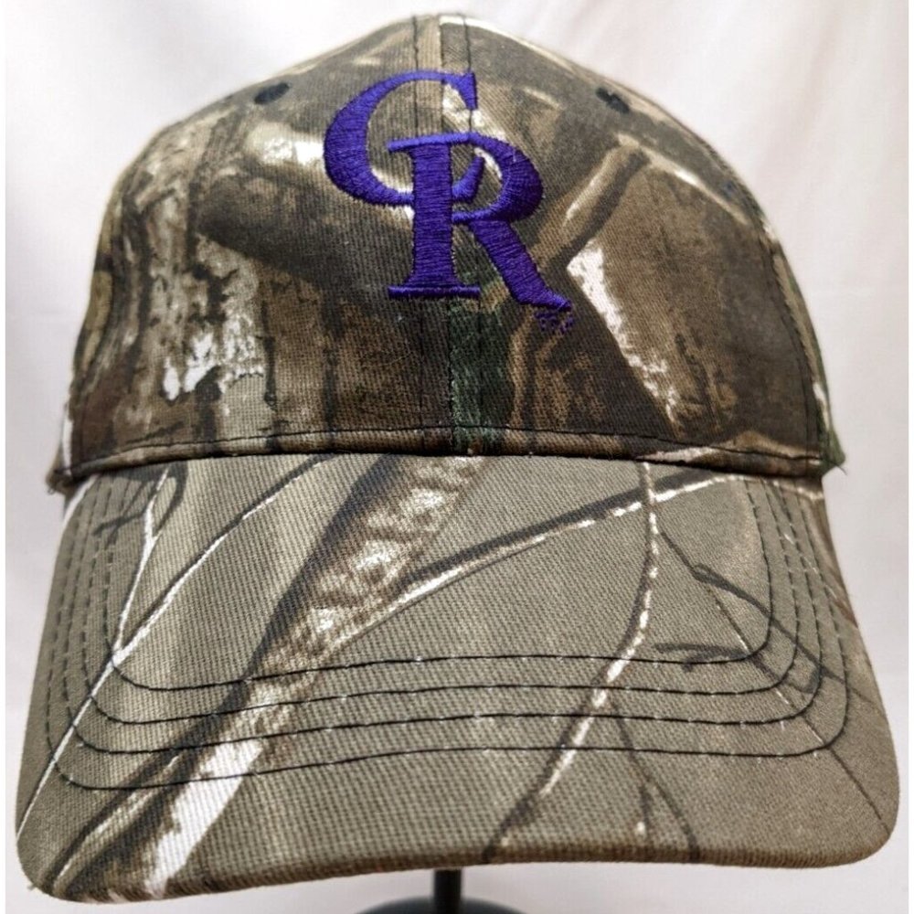 Colorado Rockies CR Camo OSFM Adjustable MLB Baseball Hat Cap Embroidered